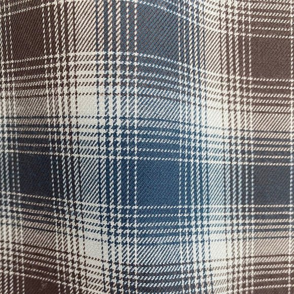 NWT Men's Turquoise Plaid Button Up Shirt - Picture 5 of 9